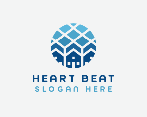 Blue Geometric Real Estate logo design