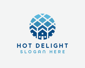 Blue Geometric Real Estate logo design