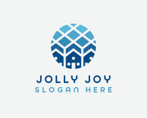 Blue Geometric Real Estate logo design