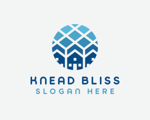 Blue Geometric Real Estate logo design