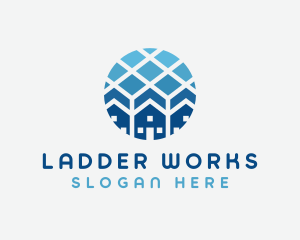 Blue Geometric Real Estate logo design