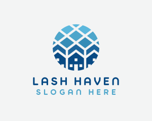 Blue Geometric Real Estate logo design