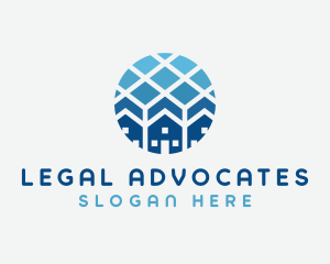 Blue Geometric Real Estate logo design