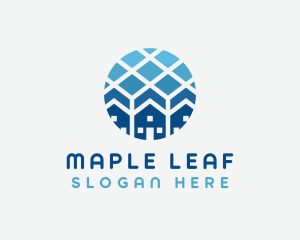 Blue Geometric Real Estate logo design