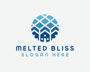 Blue Geometric Real Estate logo design