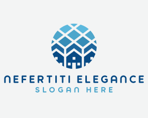 Blue Geometric Real Estate logo design