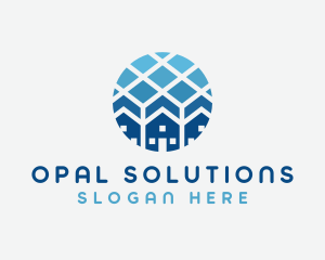 Blue Geometric Real Estate logo design