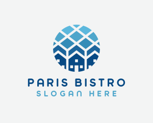 Blue Geometric Real Estate logo design