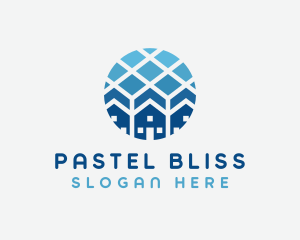 Blue Geometric Real Estate logo design