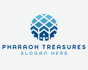 Blue Geometric Real Estate logo design