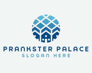 Blue Geometric Real Estate logo design