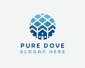 Blue Geometric Real Estate logo design