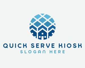 Blue Geometric Real Estate logo design