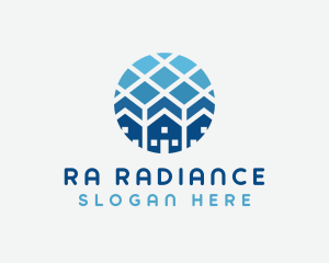 Blue Geometric Real Estate logo design