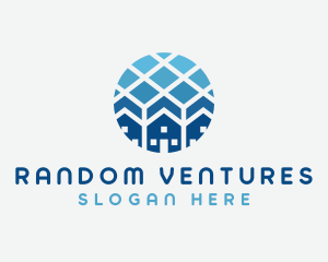 Blue Geometric Real Estate logo design