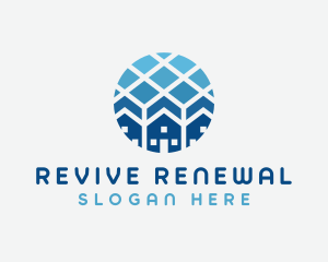 Blue Geometric Real Estate logo design