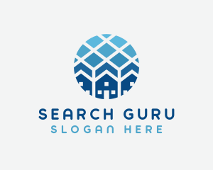 Blue Geometric Real Estate logo design