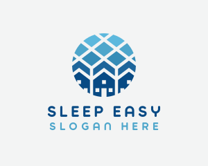 Blue Geometric Real Estate logo design