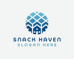 Blue Geometric Real Estate logo design