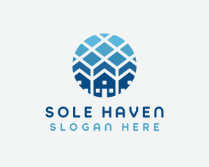 Blue Geometric Real Estate logo design