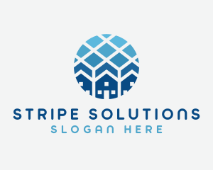 Blue Geometric Real Estate logo design