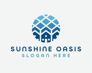 Blue Geometric Real Estate logo design