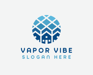 Blue Geometric Real Estate logo design