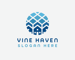 Blue Geometric Real Estate logo design