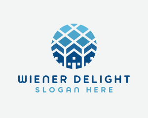 Blue Geometric Real Estate logo design