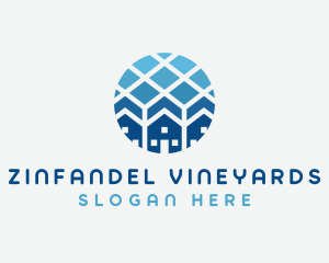 Blue Geometric Real Estate logo design