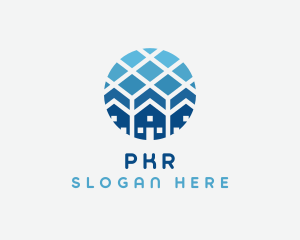 Blue Geometric Real Estate logo design