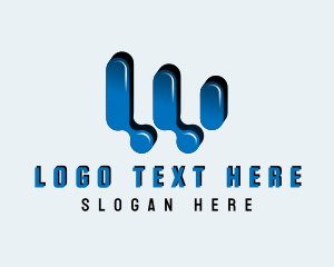 Telecommunications - Signal Bar Letter W logo design