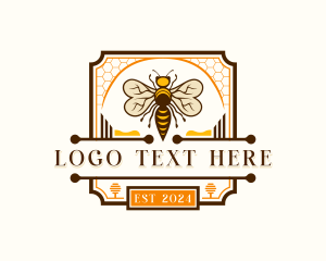 Apiary - Honey Bee Wasp logo design