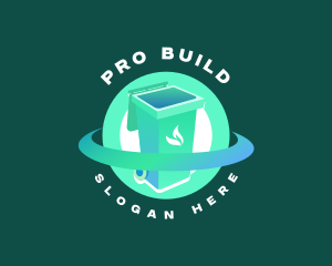 Biodegradable Trash Bin logo design