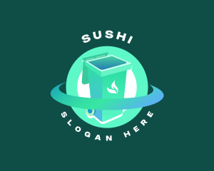 Biodegradable Trash Bin logo design