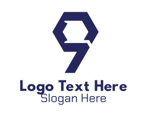 Hexagon Number 9 Logo