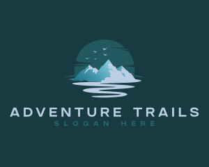 Outdoor Mountain River logo design