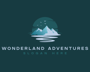 Outdoor Mountain River logo design