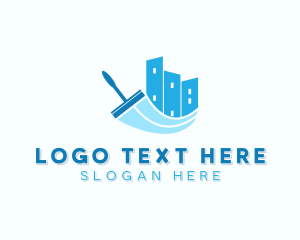 Clean - Wiper Cleaning Squeegee logo design