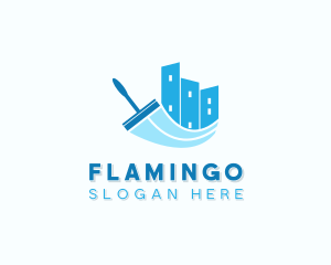 Janitorial - Wiper Cleaning Squeegee logo design