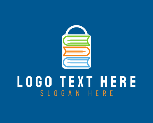 Library - Book Shoping Bag logo design