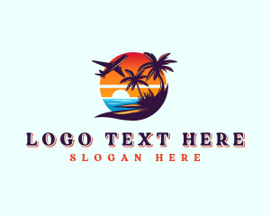 Airplane - Island Travel Vacation logo design