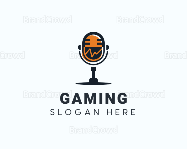 Podcast Talk Radio Microphone Logo