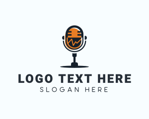 Blogger - Podcast Talk Radio Microphone logo design