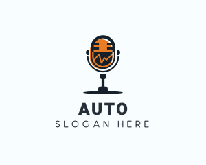 Podcast Talk Radio Microphone  Logo