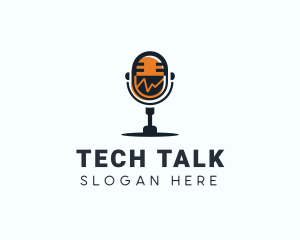 Podcast Talk Radio Microphone  logo design