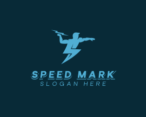 Human Lightning Bolt logo design