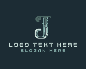 Letter FP - Digital Tech Programming logo design