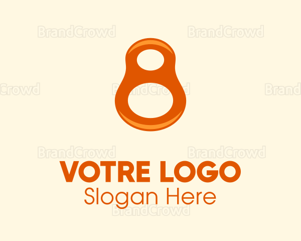 Orange Modern Number 8 Logo