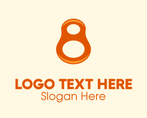 Number 8 - Orange Modern Number 8 logo design